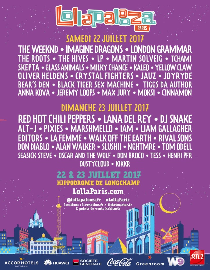 LOLLAPALOOZA PARIS - 22 & 23 juillet 2017